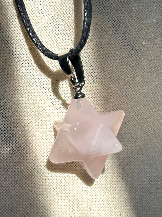 Rose Quartz Merkaba Necklace