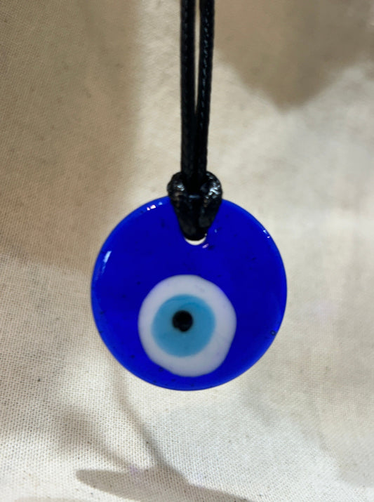 Evil Eye Glass Necklace Round