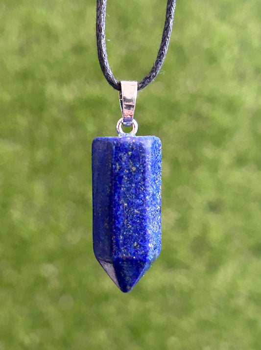 Lapis Crystal Point Necklace