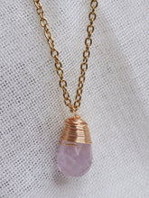 Load image into Gallery viewer, Wire Wrapped Amethyst Teardrop Necklace
