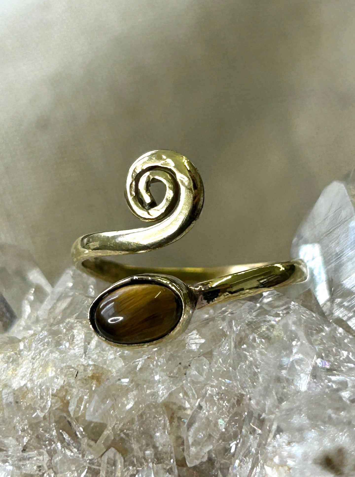 Tigers Eye Spiral Ring