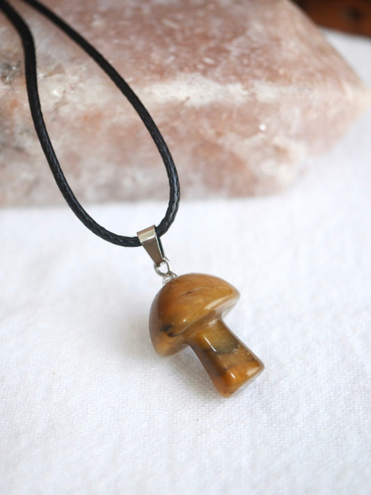 Mushroom Necklace Tiger Eye