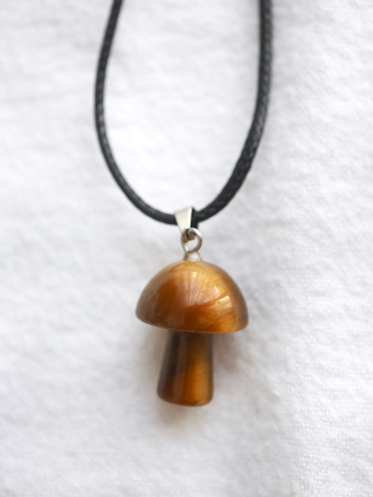 Mushroom Necklace Tiger Eye