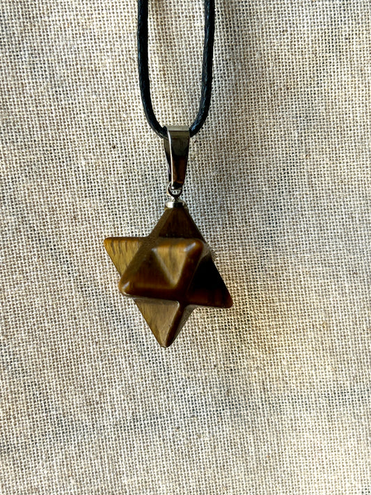 Tigers Eye Merkaba Necklace