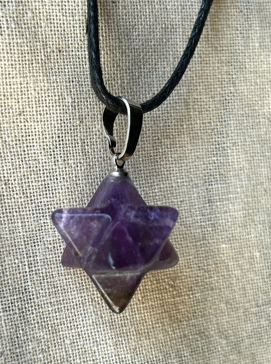 Amethyst Merkaba Necklace