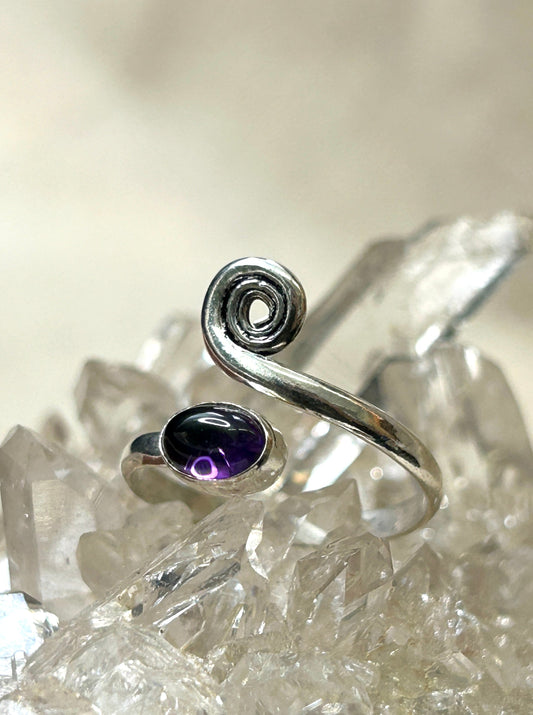 Amethyst Spiral Ring