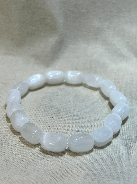 Selenite Pebble Bracelet