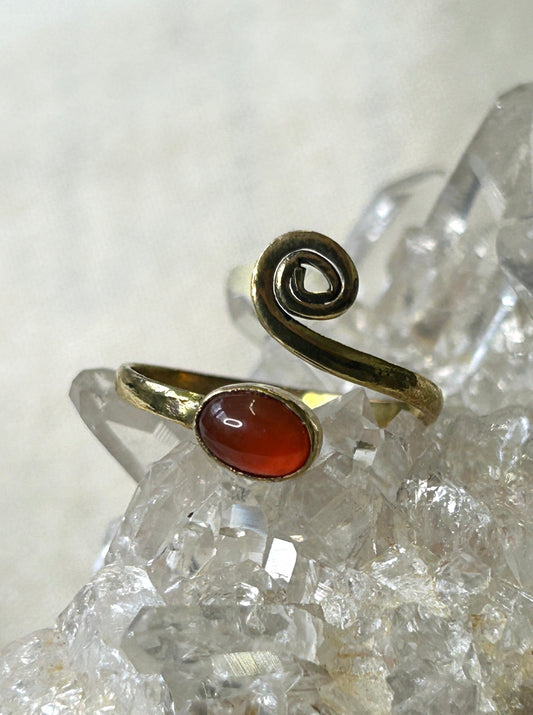 Carnelian Spiral Ring