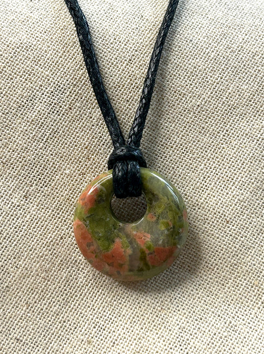 Unakite Donut Necklace