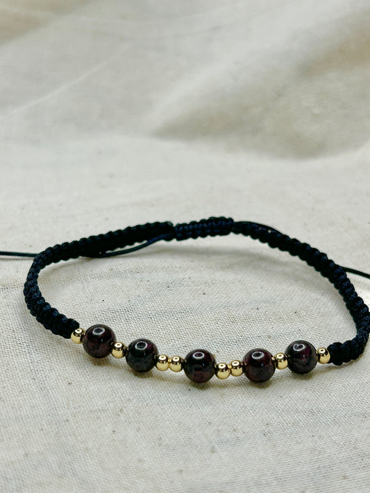 Garnet Macrame Bracelet