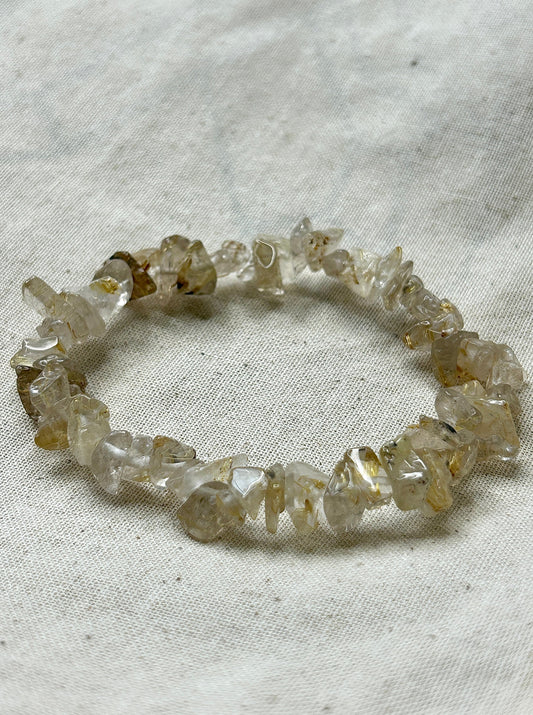 Rutile Quartz Chip Bracelet