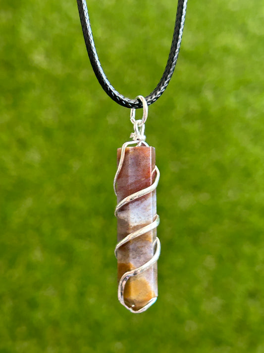 Bloodstone Spiral Wrap Necklace