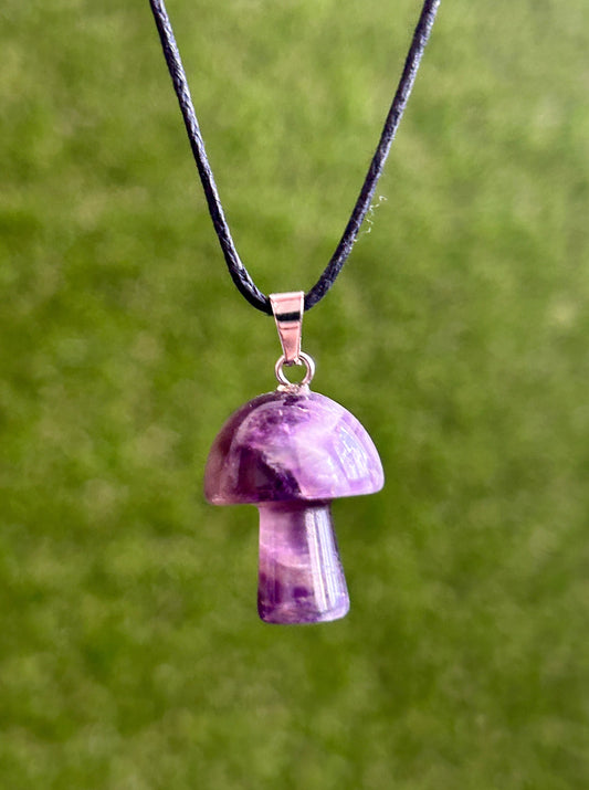 Mushroom Necklace Amethyst