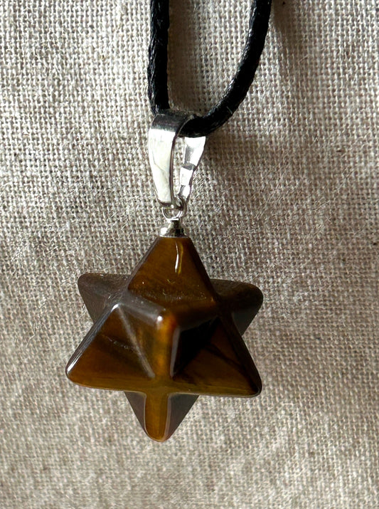 Tigers Eye Merkaba Necklace