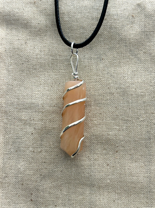 Red Aventurine Spiral Wrap Necklace