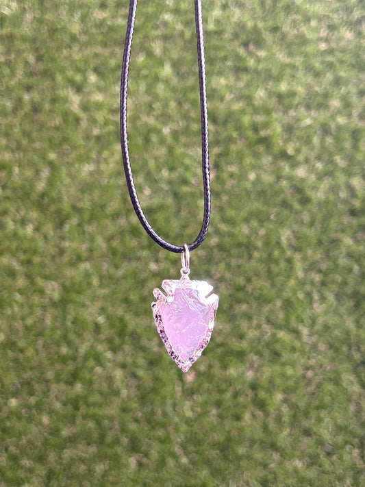 Rose Quartz Arrowhead Necklace