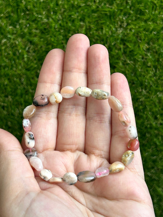 Pink Opal Pebble Bracelet