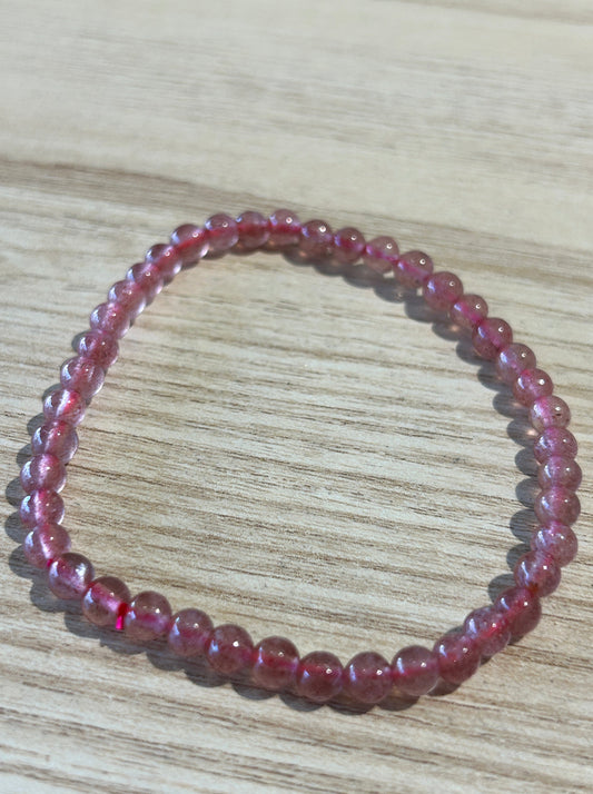 Strawberry Quartz Bracelet 4mm