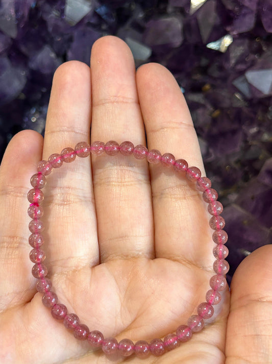 Strawberry Quartz Bracelet 4mm