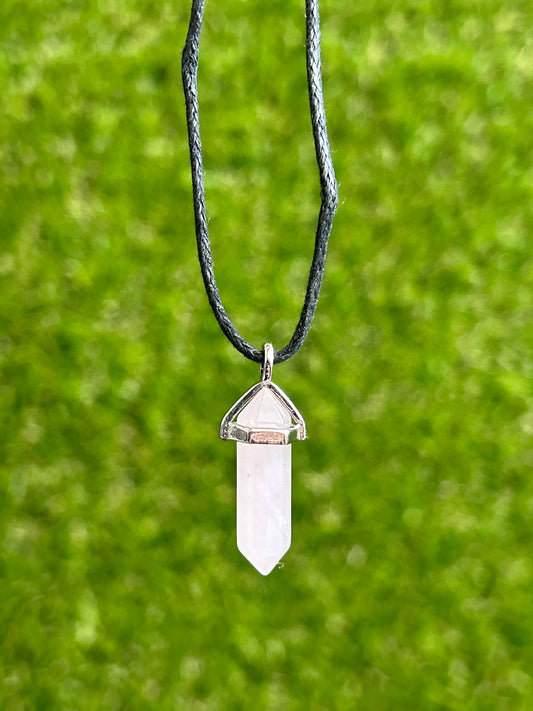 Rose Quartz Double Terminated Point Necklace