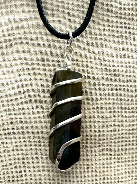 Labradorite Spiral Wrap Necklace