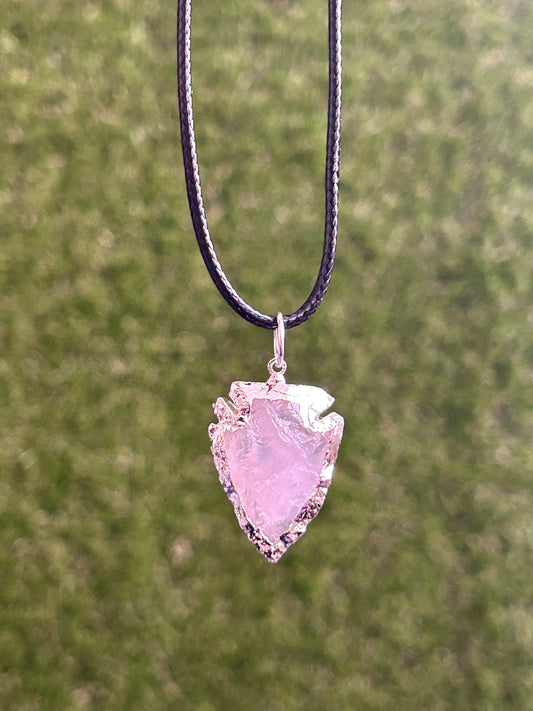 Rose Quartz Arrowhead Necklace