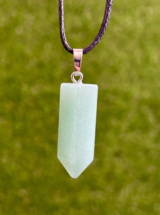 Aventurine Crystal Point Necklace