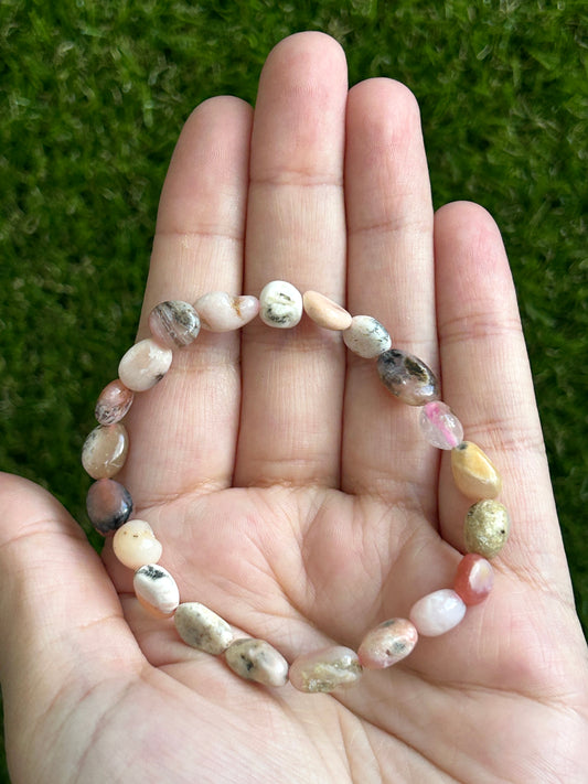 Pink Opal Pebble Bracelet