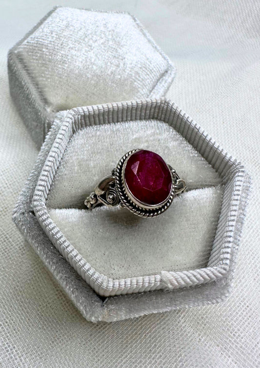 Sterling Silver Ruby Ring