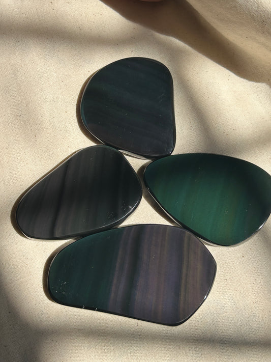 Rainbow Obsidian Scrying Plate