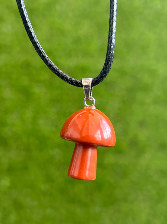 Mushroom Necklace Red Jasper