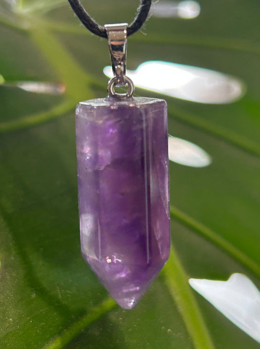 Amethyst Crystal Point Necklace