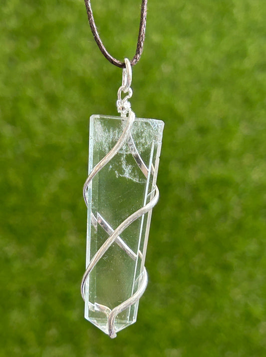 Clear Quartz flat Wire Wrap