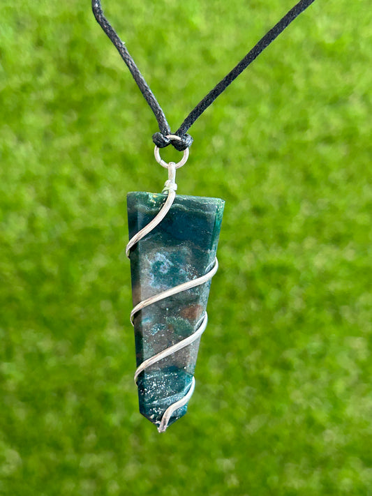 Moss Agate Wrap Necklace