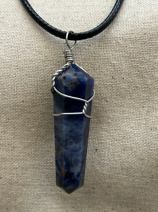 Sodalite Wire Wrap Necklace