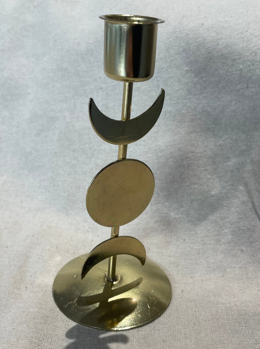 Brass Moon Phase Candle Holder