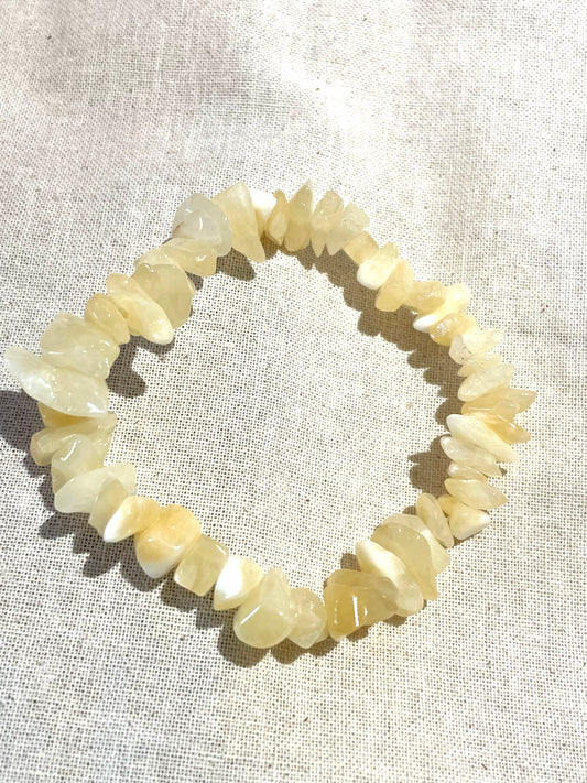 Yellow Calcite Chip Bracelet