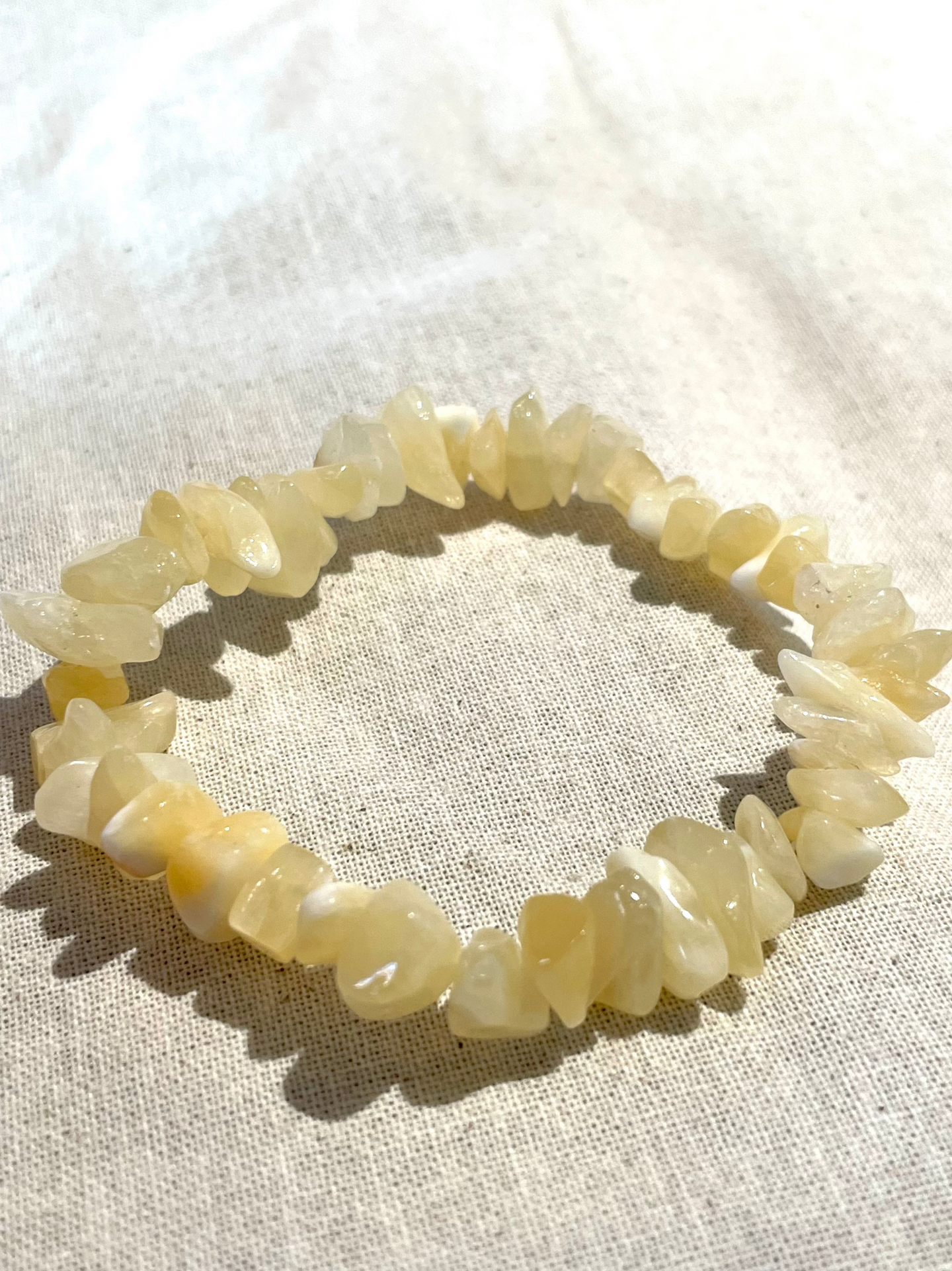 Yellow Calcite Chip Bracelet