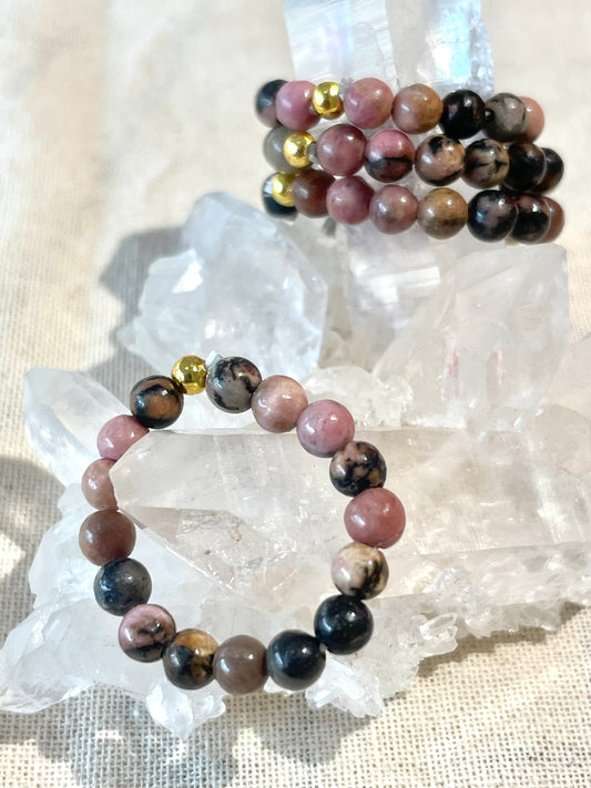 Rhodonite Beaded Ring