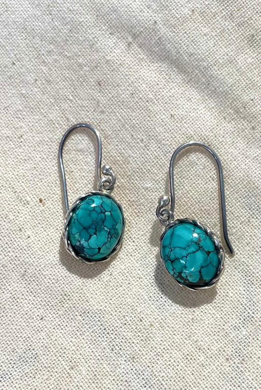 Turquoise Round Earrings