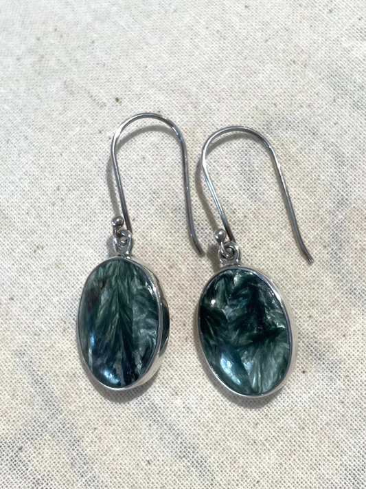 Seraphinite Oval Earrings