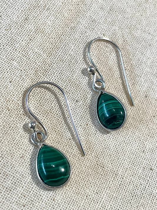 Malachite Tear Drop Earrings