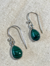 Load image into Gallery viewer, Malachite Tear Drop Earrings
