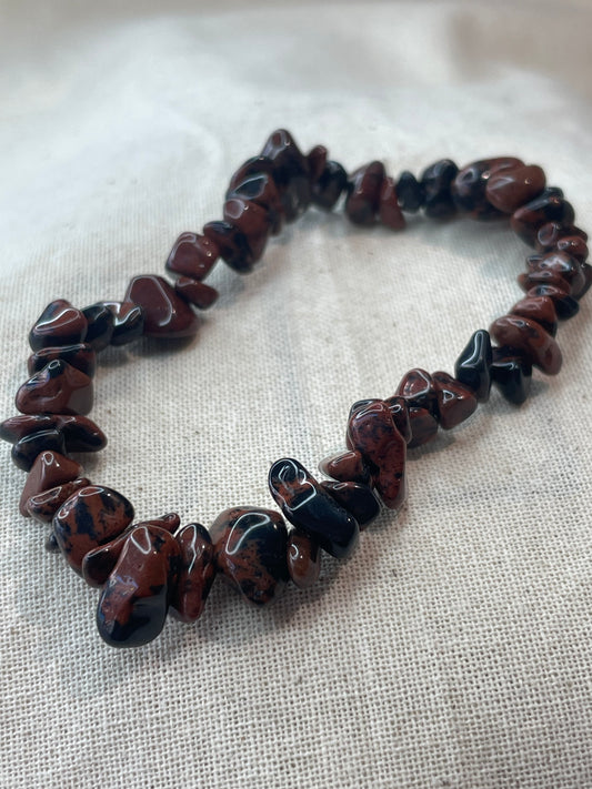 Mahogany Obsidian Chip Bracelet