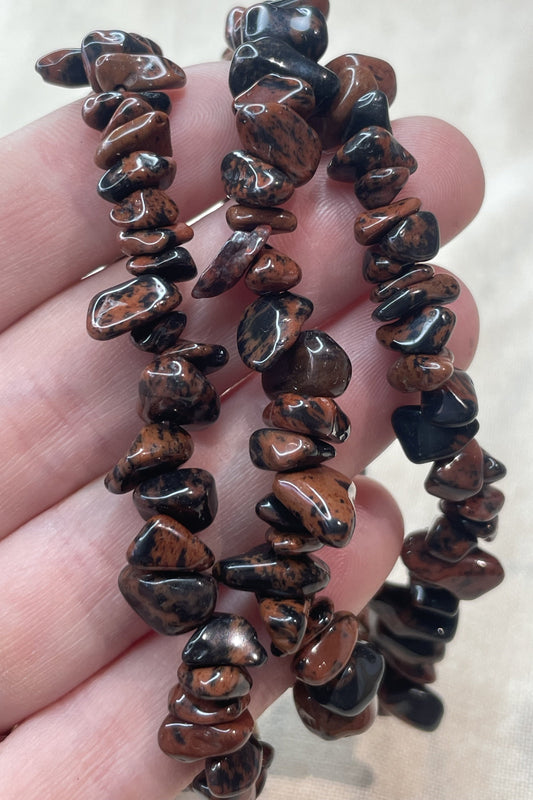 Mahogany Obsidian Chip Bracelet