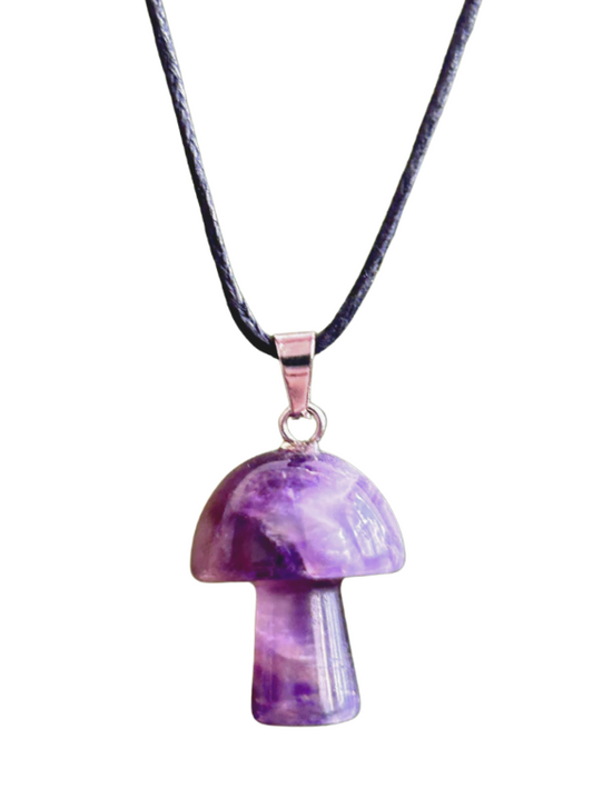 Mushroom Necklace Amethyst