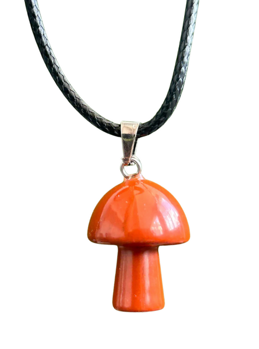 Mushroom Necklace Red Jasper