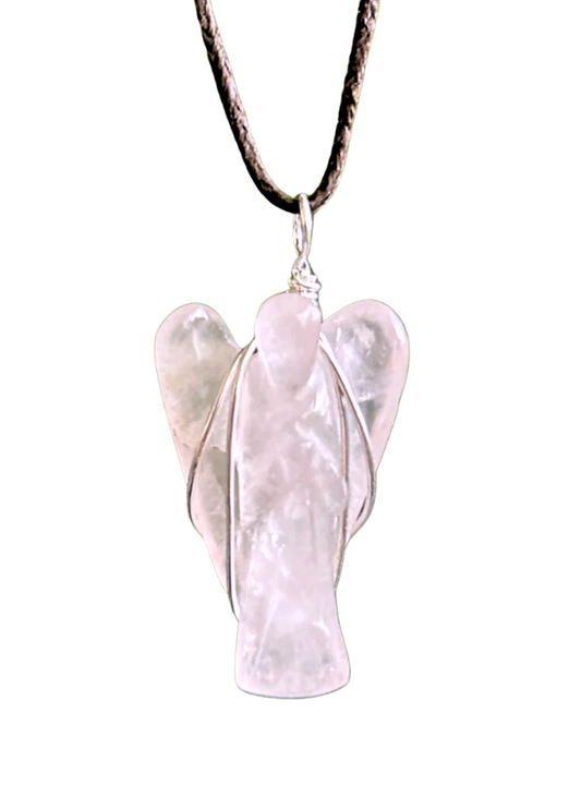 Rose Quartz Angel Necklace