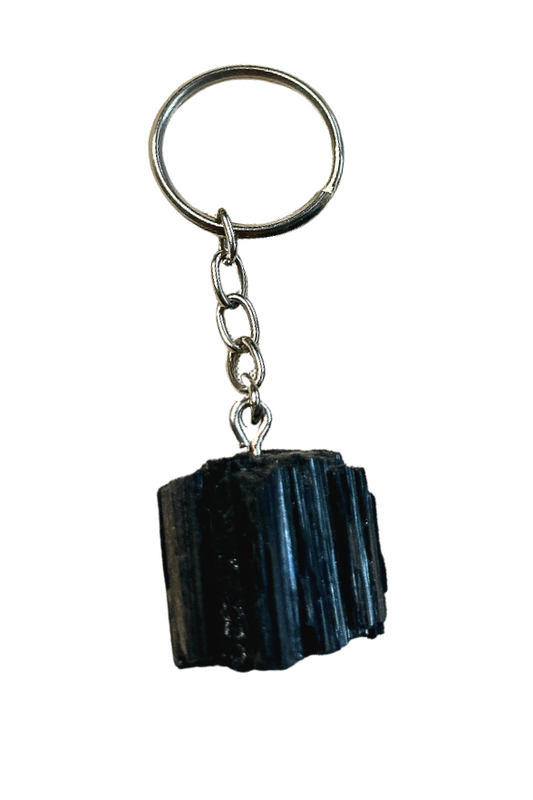 Black Tourmaline Rough Keychain