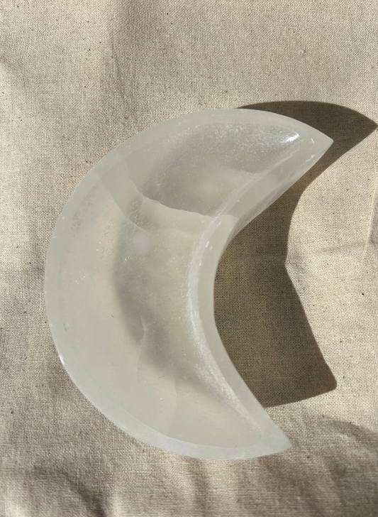 Selenite Crescent Moon Bowl